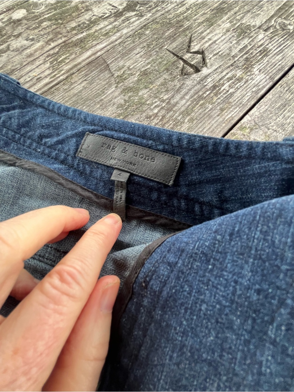 rag & bone sz 4Dark Blue Denim wide leg/zip pockets - Picture 5 of 9